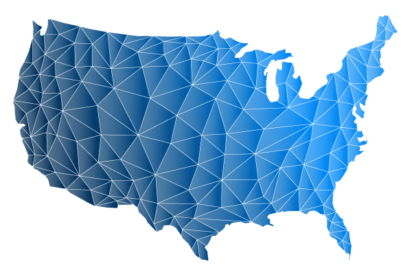Unites States map depicts extensive network with interconnected lines